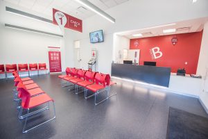 B Positive check-in area