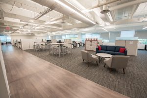 Redfin common area with cubicles/desks